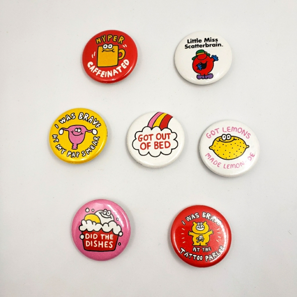 Gemma Correll 2016 Quirky Sarcastic Reward Pin Back Buttons Set/5